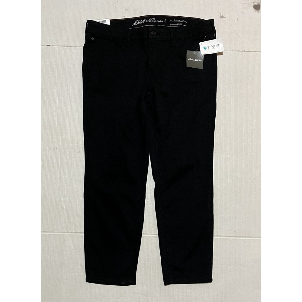 Eddie Bauer Elysian Slightly Curvy Skinny Leg Pants Womens Sz 12 P NWT Black